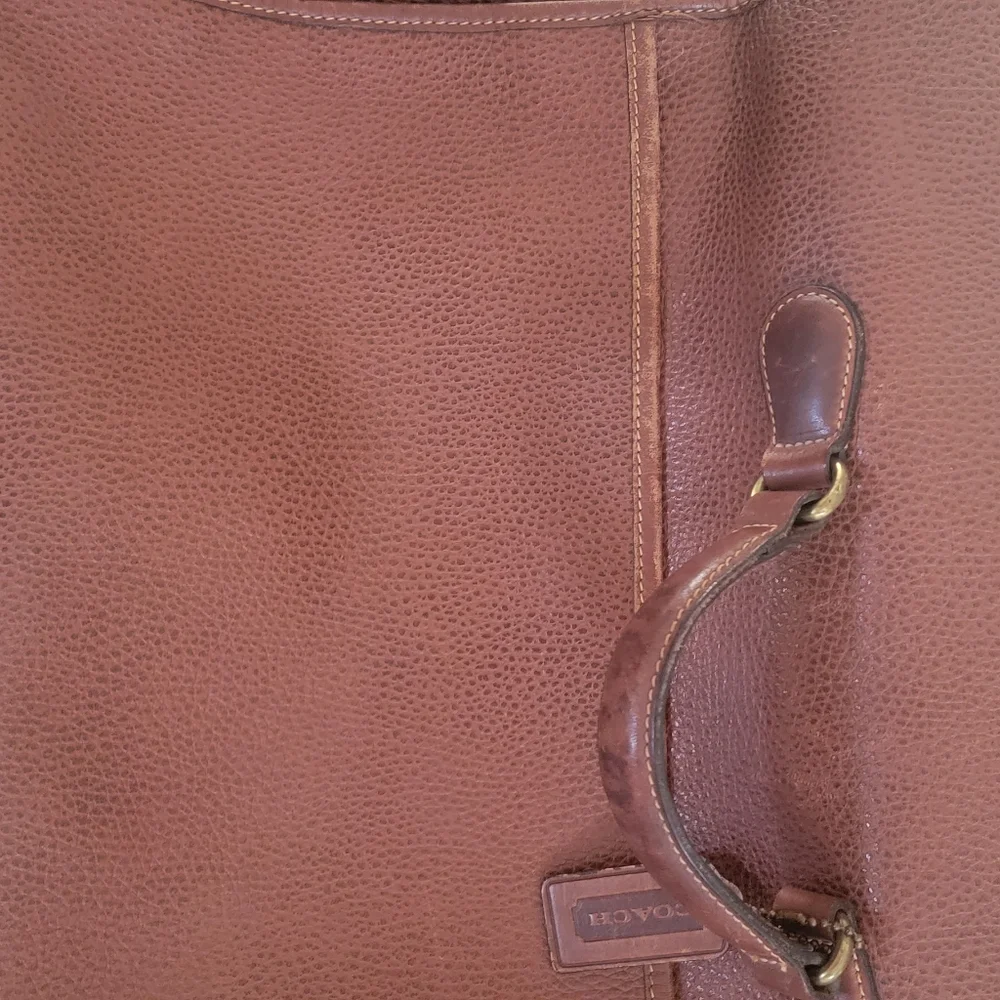 Coach Brown Leather Laptop Bag with Gold Hardware